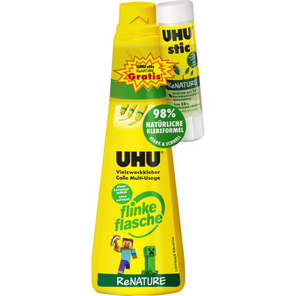 UHU Colle multi-usage flacon ReNature + bton de colle