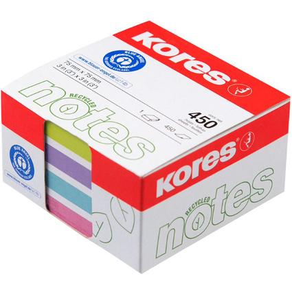 Kores Bloc-note adhsif Recycling "Recycled Pastel Notes"