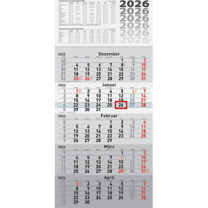 rido id Wandkalender "5-Monatskalender", 2026