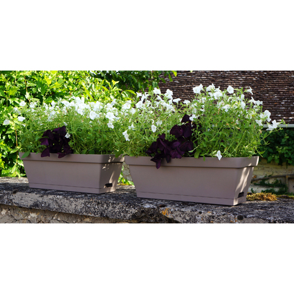 Potic Set jardinire et soucoupe ROMEO, taupe