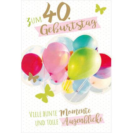 SUSY CARD Geburtstagskarte - 40. Geburtstag "Luftballons"