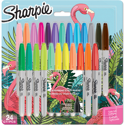 Sharpie Marqueur permanent FINE, BIG PACK de 24 "Flamingo"