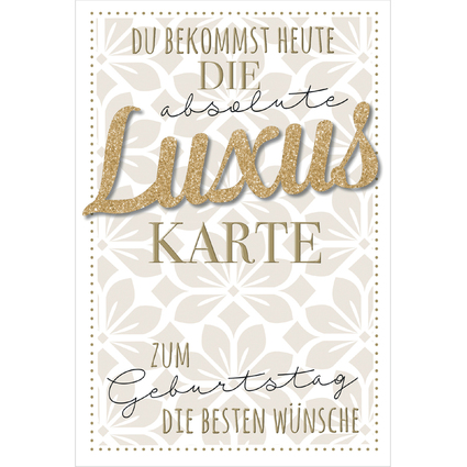 SUSY CARD Geburtstagskarte Glitzer "Luxus"
