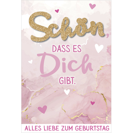 SUSY CARD Geburtstagskarte Glitzer "Schn"