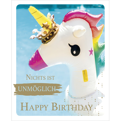 SUSY CARD Geburtstagskarte Snapshot "Einhorn"