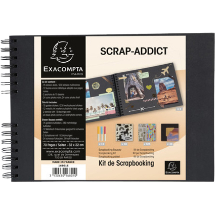 EXACOMPTA Kit de scrapbooking SCRAP ADDICT, noir