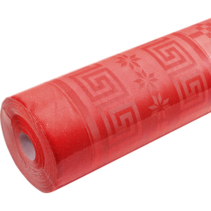 PROnappe Nappe en papier damass, (l)1,18 x (L)6 m, rouge