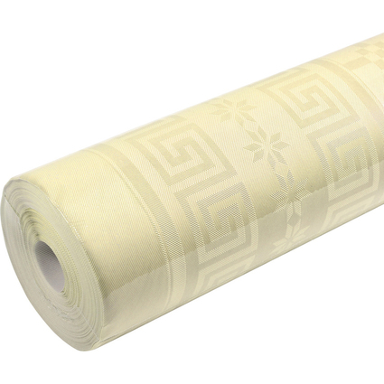 PROnappe Nappe en papier damass, (l)1,18 x (L)6 m, ivoire
