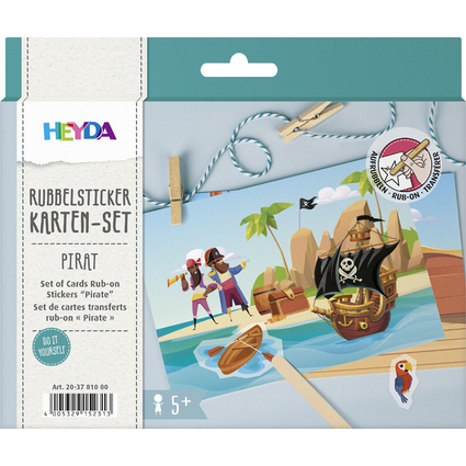 HEYDA Set de cartes transferts rub-on "Pirate"