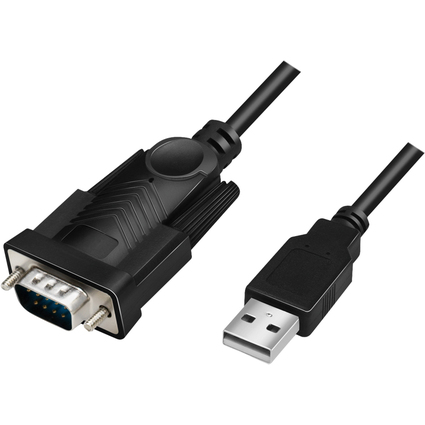 LogiLink Cble adaptateur USB 2.0 - RS232, 1,5 m, noir
