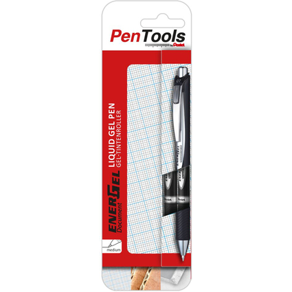 Pentel Roller encre gel EnerGel Document, tui de 2