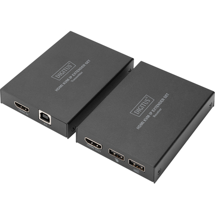 DIGITUS Kit d'extension KVM HDMI IP, noir