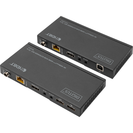 DIGITUS Kit d'extension KVM HDMI 4K HDBaseT, 70 m, noir