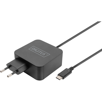 DIGITUS Chargeur pour ordinateur portable USB-C, 65 W, noir