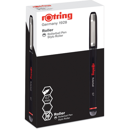 rotring Stylo roller Rollerball, largeur trac: 0,7 mm, noir