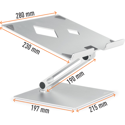 DURABLE Support pour ordinateur portable RISE, argent