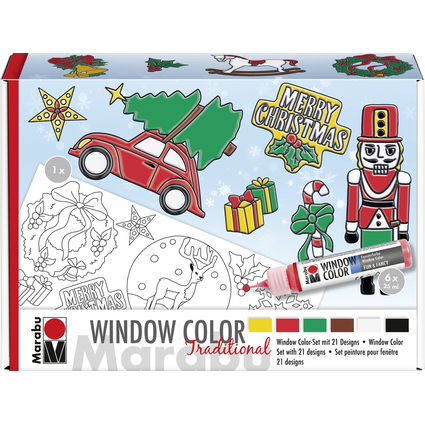 Marabu Kit Window Color "XMAS Traditional", 6 x 25 ml