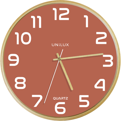UNiLUX Horloge murale  quartz "BALTIC", rouge brique