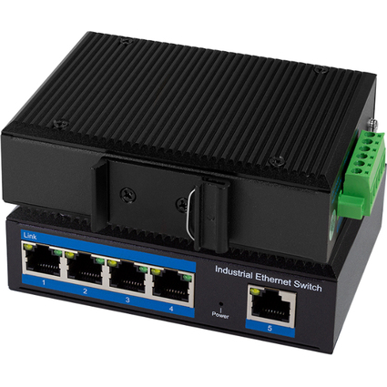 LogiLink Switch industriel Fast Ethernet PoE, 5 ports