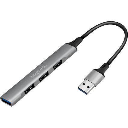 LogiLink Slim Hub USB 3.0, 4 ports, botier aluminium, gris