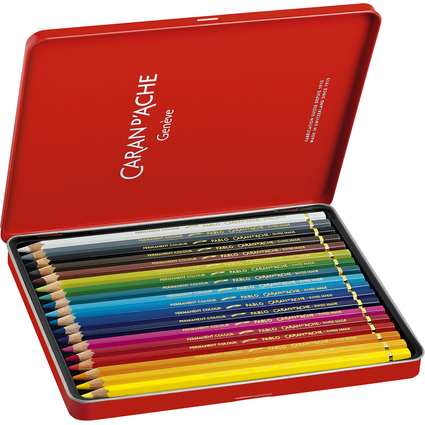 CARAN D'ACHE Crayons de couleur PABLO, tui mtal de 18