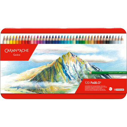 CARAN D'ACHE Crayons de couleur PABLO, tui mtal de 120