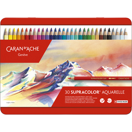 CARAN D'ACHE Crayons de couleur SUPRACOLOR, tui mtal de 30