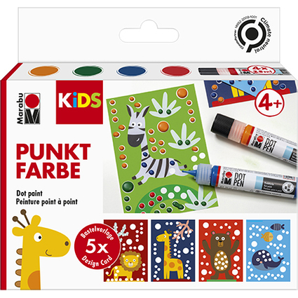 Marabu KiDS Set de peinture point  point Dot Pen "Animaux"