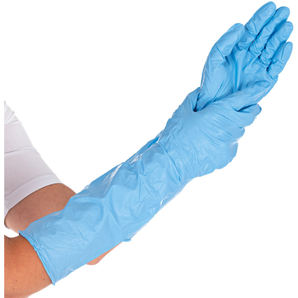 HYGOSTAR Gant nitrile EXTRA SAFE SUPERLONG, XL, bleu