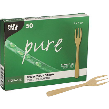 PAPSTAR Fourchette Fingerfood "pure", 95 mm, naturel