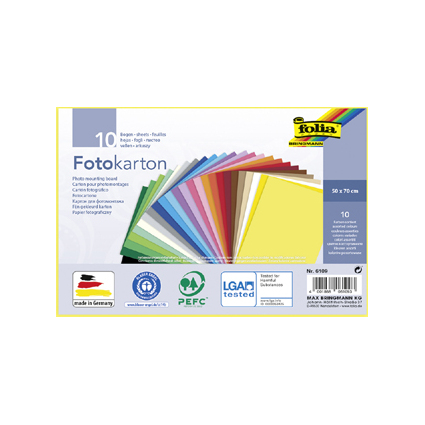 folia Carton de bricolage, (L)500 x (H)700 mm, assorti