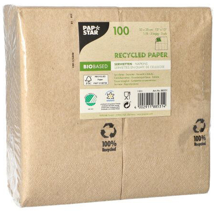 PAPSTAR Serviette de bistro, 330 x 330 mm, naturel