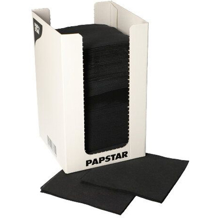 PAPSTAR Serviette cocktail "PUNTO", 200 x 200 mm, noir