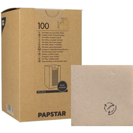 PAPSTAR Serviette cocktail "PUNTO", 200 x 200 mm, naturel