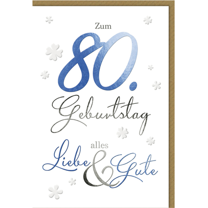 SUSY CARD Geburtstagskarte - 80. Geburtstag "Schrift"