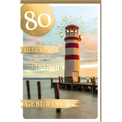 SUSY CARD Geburtstagskarte - 80. Geburtstag "Goldig"