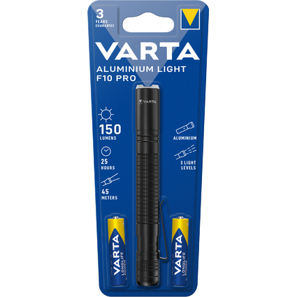 VARTA Lampe de poche aluminium Light F10 Pro, noir