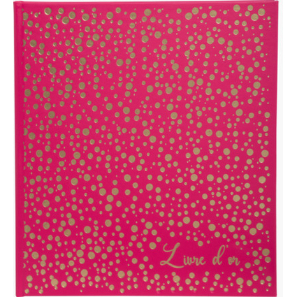 EXACOMPTA Livre d'or Plum, 210 x 190 mm, framboise / dor