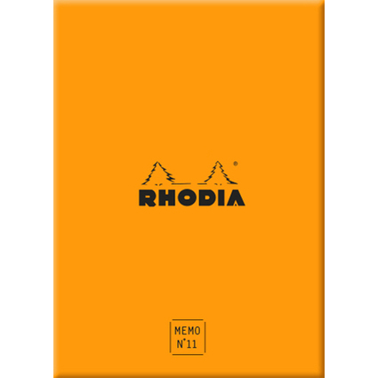 RHODIA Bloc mmo No. 11, 85 x 115 mm, quadrill, orange