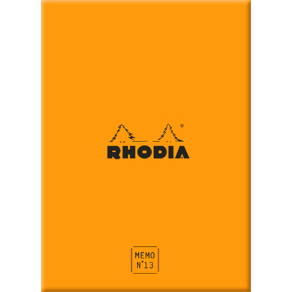 RHODIA Bloc mmo No. 13, 115 x 160 mm, quadrill, orange