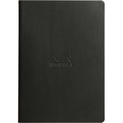 RHODIA Carnet piqre textile RHODIARAMA, A5, lign, noir