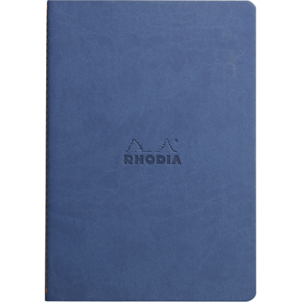 RHODIA Carnet piqre textile RHODIARAMA, A5, lign, saphir