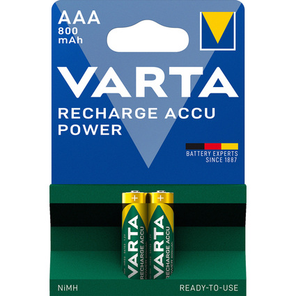 VARTA Pile NiMH "Rechargeable Accu", Micro (AAA), 800 mAh