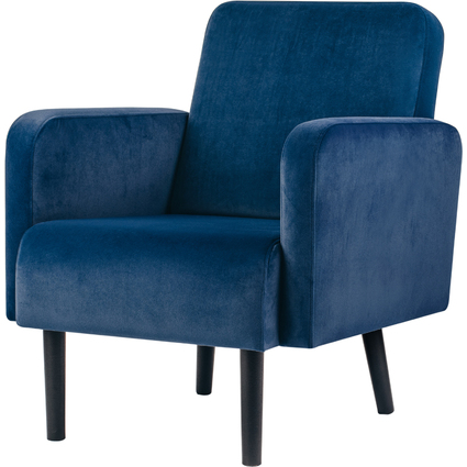 PAPERFLOW Fauteuil LISBOA, habillage en velours, bleu