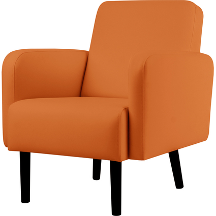 PAPERFLOW Fauteuil LISBOA, habillage simili cuir, orange