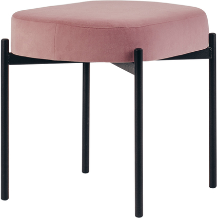 PAPERFLOW Tabouret GAIA, taille S, habillage velours, rose