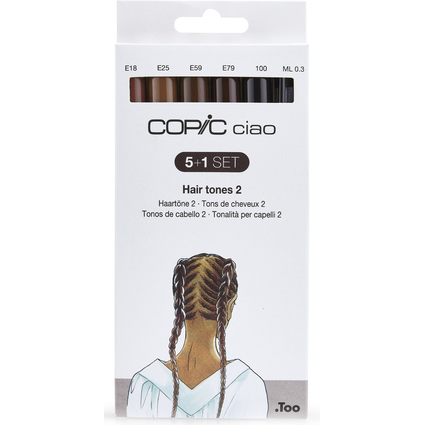 COPIC Marqueur ciao, kit de 5+1 "Hair tones 2"