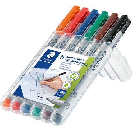 STAEDTLER Marqueur non permanent 316F Lumocolor, tui de 6