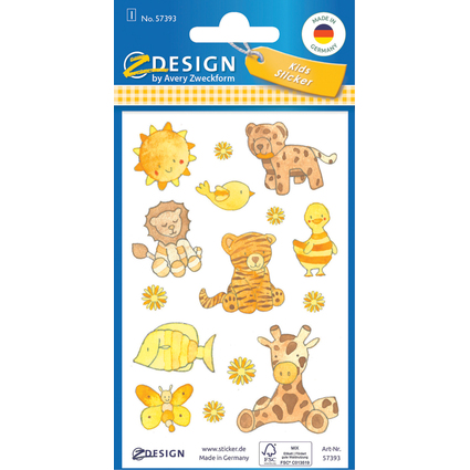 AVERY Zweckform ZDesign KIDS Sticker papier, jaune