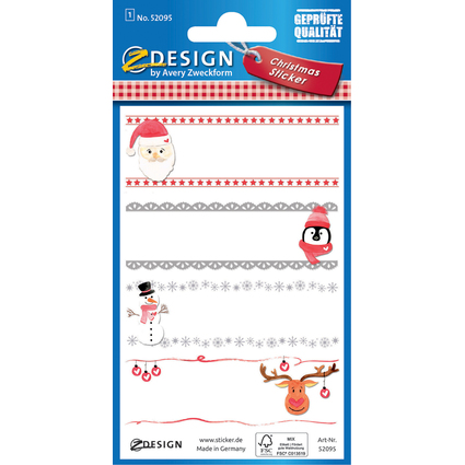 AVERY Zweckform ZDesign Sticker pour cadeau de Noel "Nom"